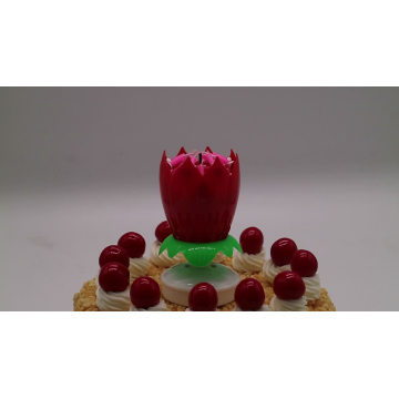 Rotating flower music birthday candle